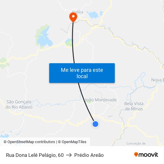 Rua Dona Lelê Pelágio, 60 to Prédio Areão map