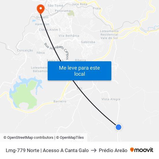 Lmg-779 Norte | Acesso A Canta Galo to Prédio Areão map