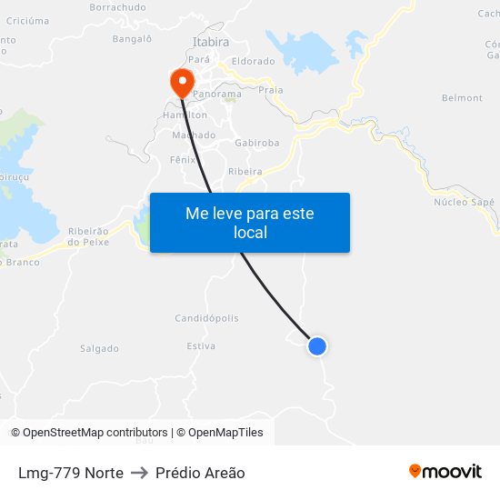 Lmg-779 Norte to Prédio Areão map