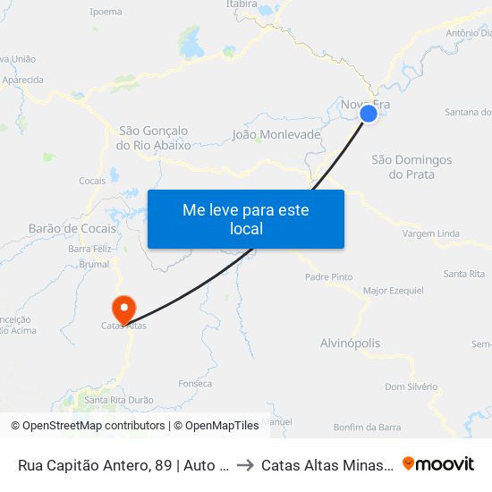 Rua Capitão Antero, 89 | Auto Mecânica Do Mário to Catas Altas Minas Gerais Brazil map