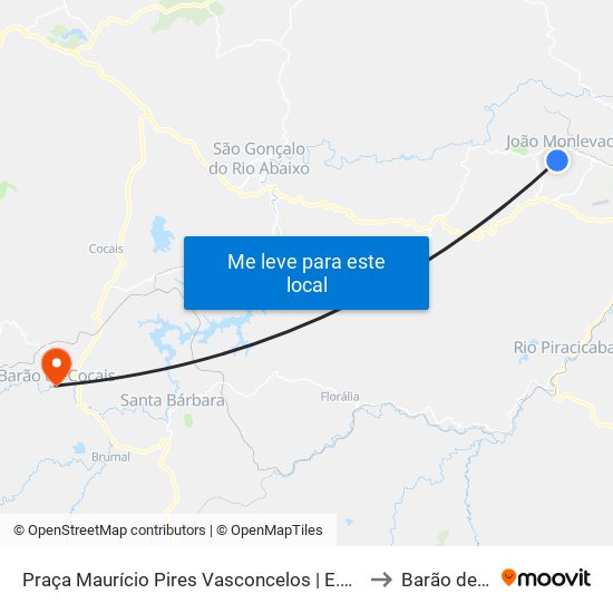 Praça Maurício Pires Vasconcelos | E.E. Luiz Prisco De Braga to Barão de Cocais map