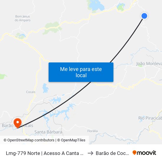 Lmg-779 Norte | Acesso A Canta Galo to Barão de Cocais map