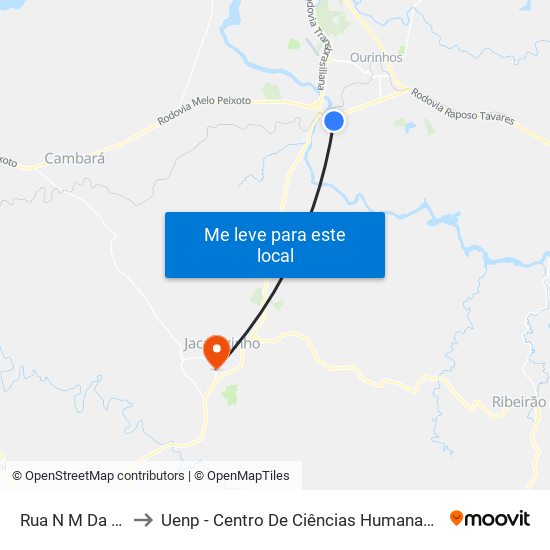 Rua N M Da Silva, 103 to Uenp - Centro De Ciências Humanas E Da Educação Cche map