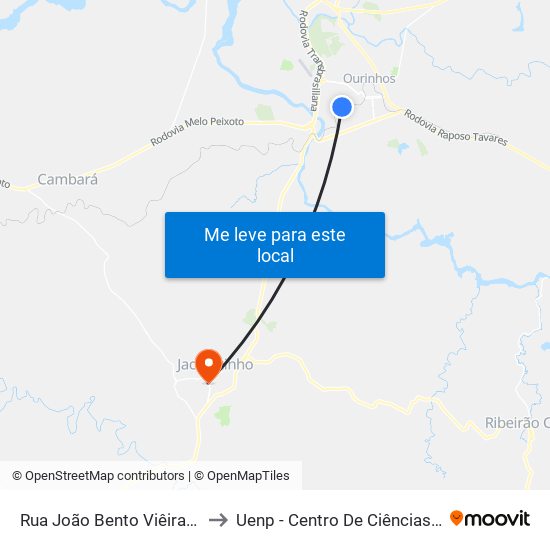 Rua João Bento Viêira Da Silva Neto, 462-520 to Uenp - Centro De Ciências Sociais Aplicadas – Ccsa map