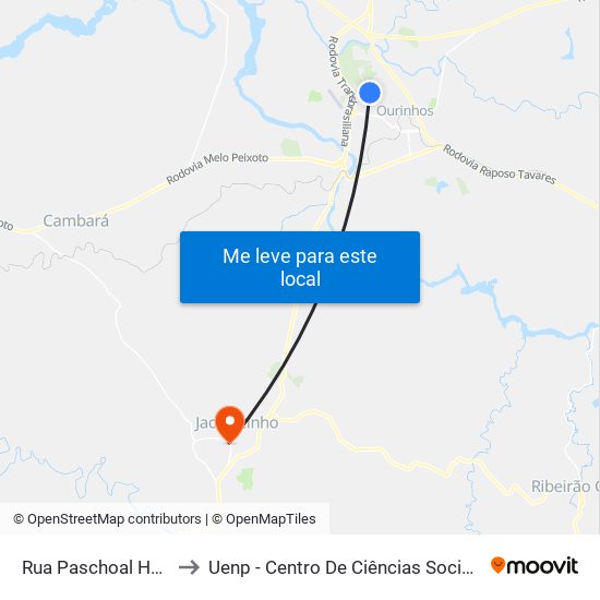 Rua Paschoal Henrique, 647 to Uenp - Centro De Ciências Sociais Aplicadas – Ccsa map