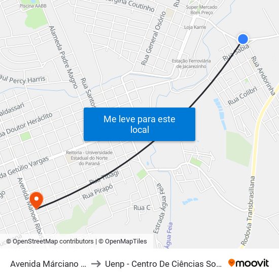 Avenida Márciano De Barros, 505 to Uenp - Centro De Ciências Sociais Aplicadas – Ccsa map