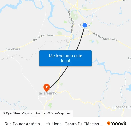 Rua Doutor Antônio Prado, 409 to Uenp - Centro De Ciências Da Saúde - Ccs map