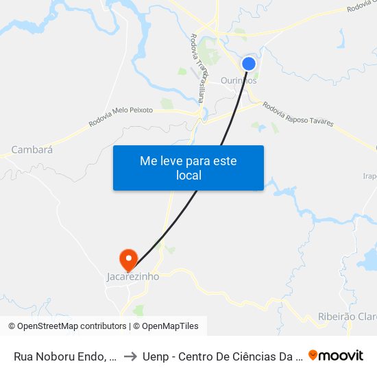 Rua Noboru Endo, 634-712 to Uenp - Centro De Ciências Da Saúde - Ccs map