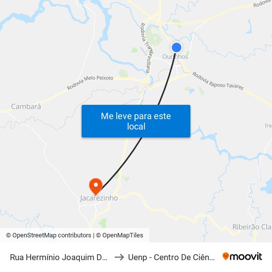 Rua Hermínio Joaquim Dos Remédios, 50-106 to Uenp - Centro De Ciências Da Saúde - Ccs map