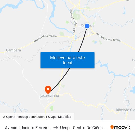 Avenida Jacinto Ferreira De Sá, 384-496 to Uenp - Centro De Ciências Da Saúde - Ccs map