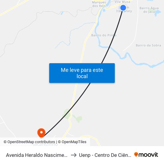 Avenida Heraldo Nascimento Abujamra, 285-351 to Uenp - Centro De Ciências Da Saúde - Ccs map