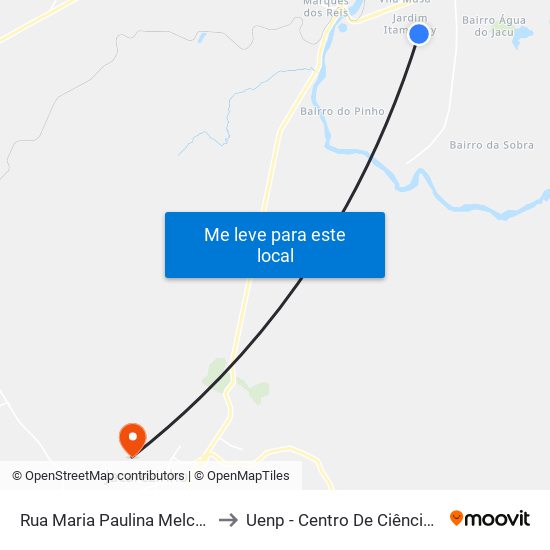 Rua Maria Paulina Melchior Da Silva, 573 to Uenp - Centro De Ciências Da Saúde - Ccs map