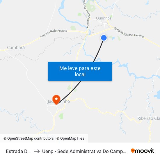 Estrada Da Cesp to Uenp - Sede Administrativa Do Campus De Jacarezinho map