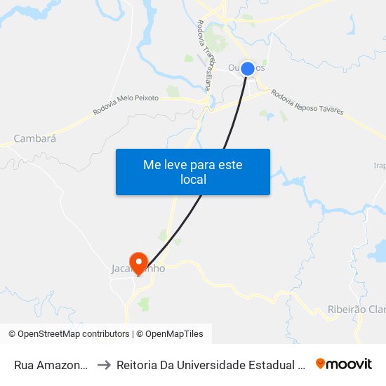 Rua Amazonas, 658-748 to Reitoria Da Universidade Estadual Do Norte Do Paraná - Uenp map