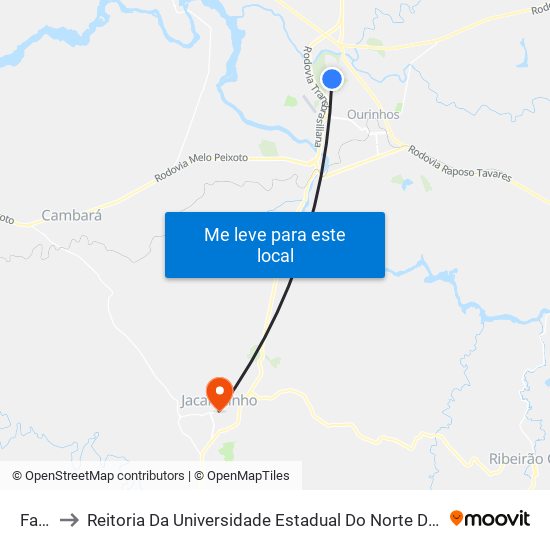 Fatec to Reitoria Da Universidade Estadual Do Norte Do Paraná - Uenp map