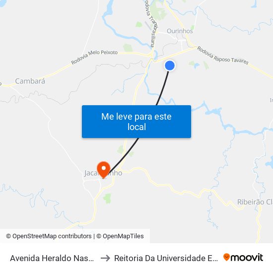 Avenida Heraldo Nascimento Abujamra, 945-1007 to Reitoria Da Universidade Estadual Do Norte Do Paraná - Uenp map