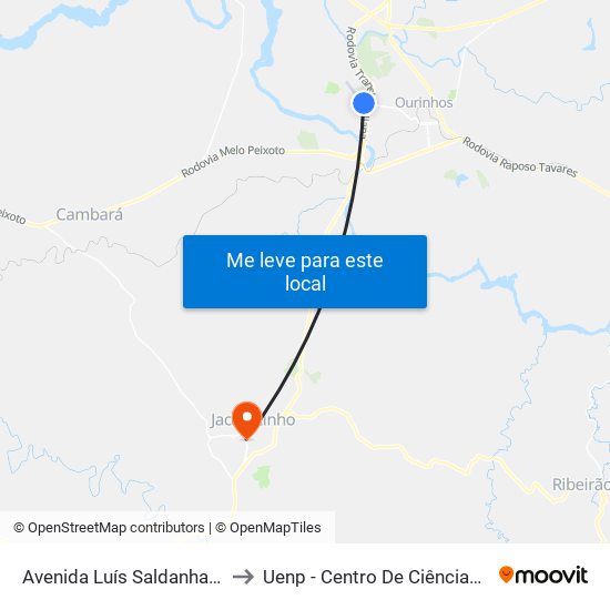 Avenida Luís Saldanha Rodrigues, 2078-2238 to Uenp - Centro De Ciências Sociais Aplicadas - Ccsa map