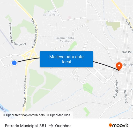 Estrada Municipal, 351 to Ourinhos map