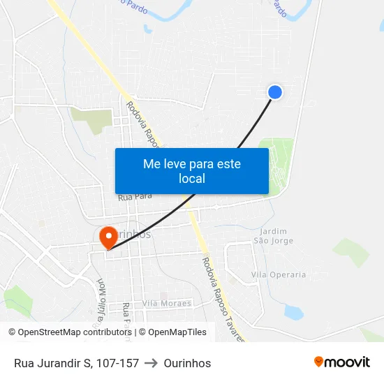Rua Jurandir S, 107-157 to Ourinhos map