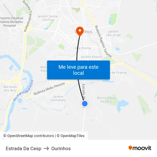 Estrada Da Cesp to Ourinhos map