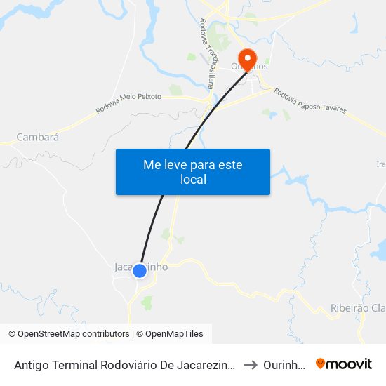 Antigo Terminal Rodoviário De Jacarezinho to Ourinhos map