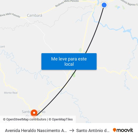 Avenida Heraldo Nascimento Abujamra, 217 to Santo Antônio da Platina map