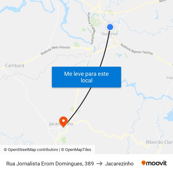 Rua Jornalista Erom Domingues, 389 to Jacarezinho map
