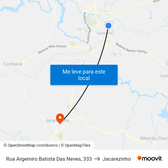 Rua Argemiro Batista Das Neves, 333 to Jacarezinho map