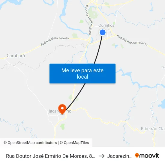 Rua Doutor José Ermírio De Moraes, 82-234 to Jacarezinho map