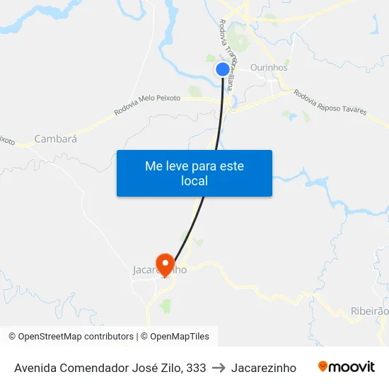 Avenida Comendador José Zilo, 333 to Jacarezinho map