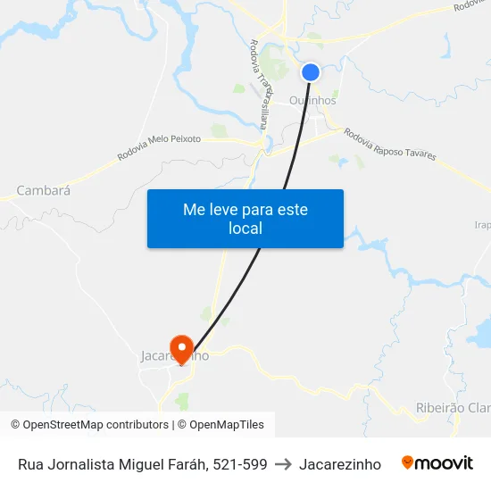 Rua Jornalista Miguel Faráh, 521-599 to Jacarezinho map