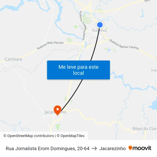 Rua Jornalista Erom Domingues, 20-64 to Jacarezinho map