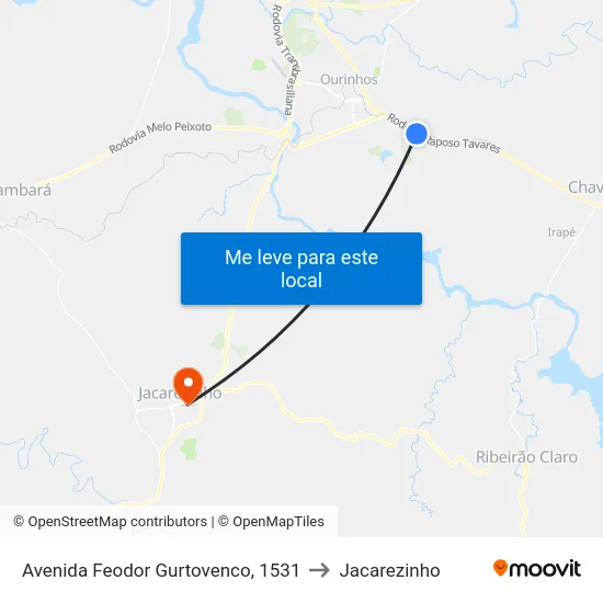 Avenida Feodor Gurtovenco, 1531 to Jacarezinho map