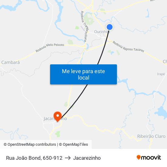 Rua João Bond, 650-912 to Jacarezinho map