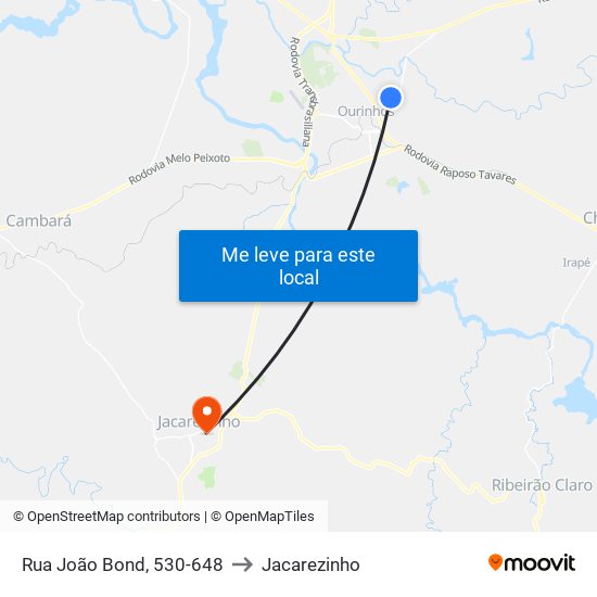 Rua João Bond, 530-648 to Jacarezinho map