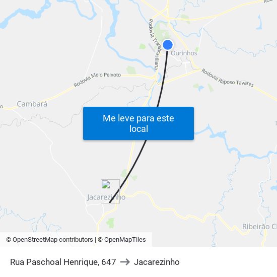 Rua Paschoal Henrique, 647 to Jacarezinho map