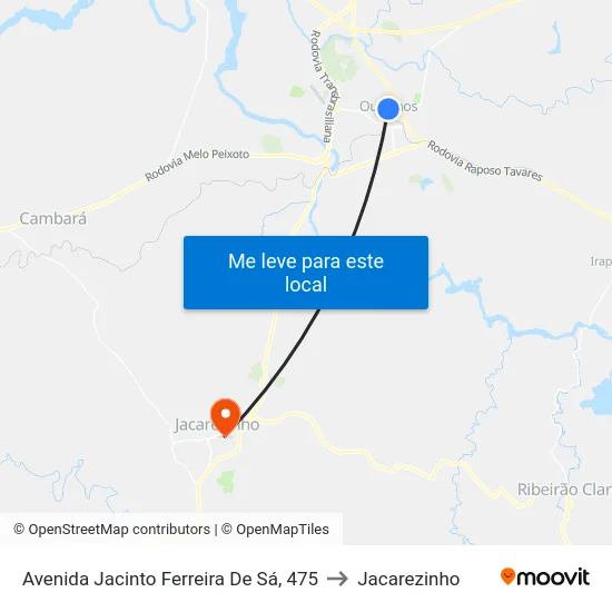 Avenida Jacinto Ferreira De Sá, 475 to Jacarezinho map