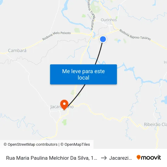 Rua Maria Paulina Melchior Da Silva, 137-203 to Jacarezinho map