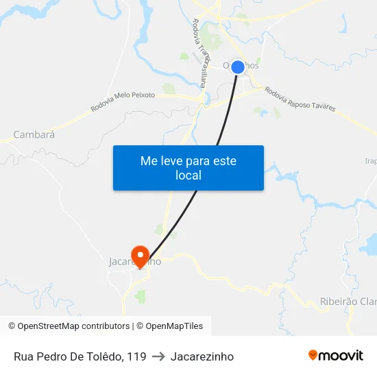 Rua Pedro De Tolêdo, 119 to Jacarezinho map