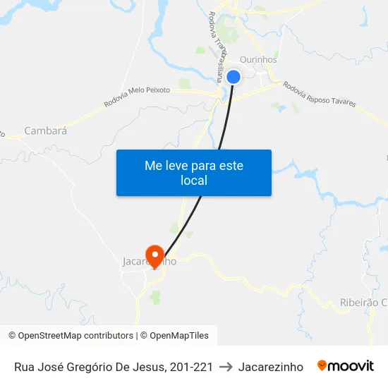 Rua José Gregório De Jesus, 201-221 to Jacarezinho map