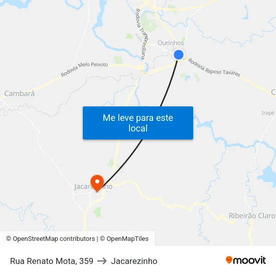 Rua Renato Mota, 359 to Jacarezinho map