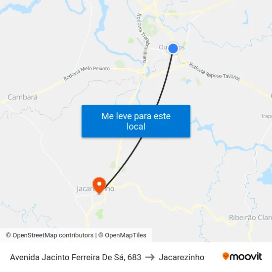 Avenida Jacinto Ferreira De Sá, 683 to Jacarezinho map