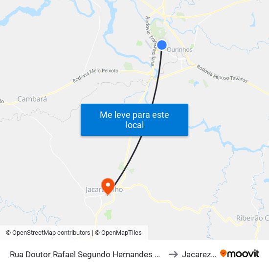 Rua Doutor Rafael Segundo Hernandes Domingues, 61 to Jacarezinho map