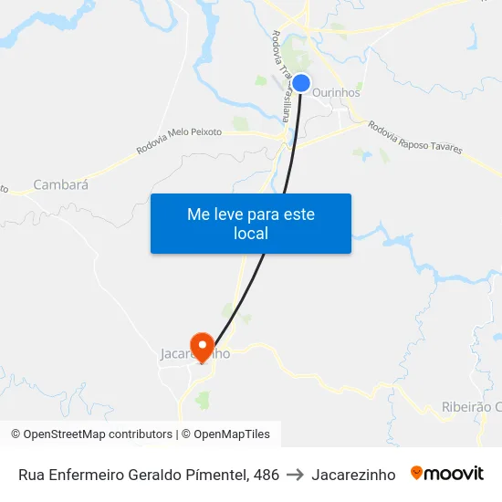 Rua Enfermeiro Geraldo Pímentel, 486 to Jacarezinho map
