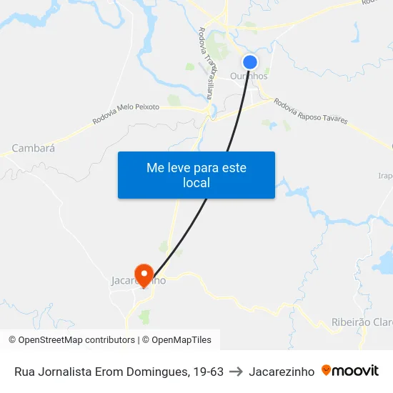 Rua Jornalista Erom Domingues, 19-63 to Jacarezinho map