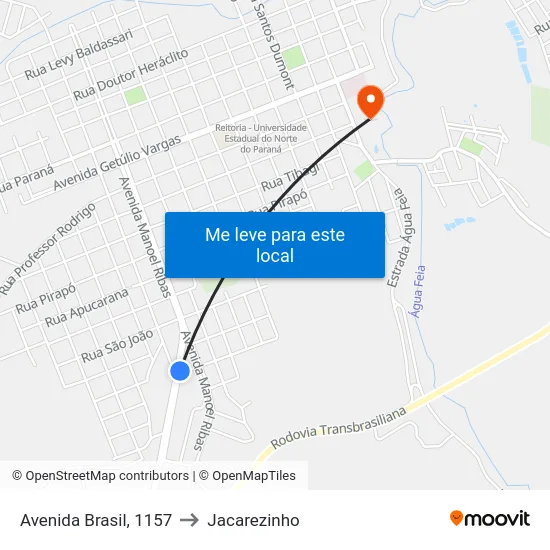 Avenida Brasil, 1157 to Jacarezinho map