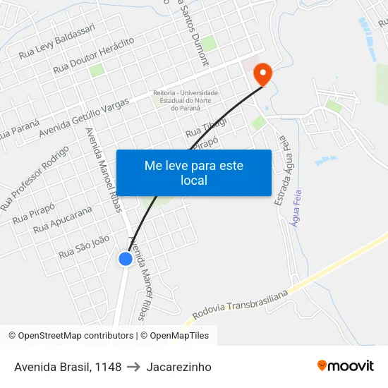 Avenida Brasil, 1148 to Jacarezinho map