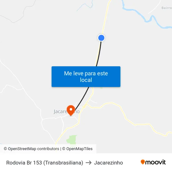 Rodovia Br 153 (Transbrasiliana) to Jacarezinho map