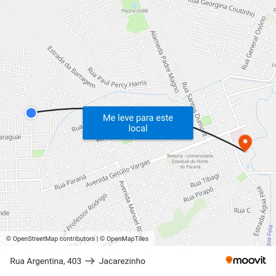 Rua Argentina, 403 to Jacarezinho map