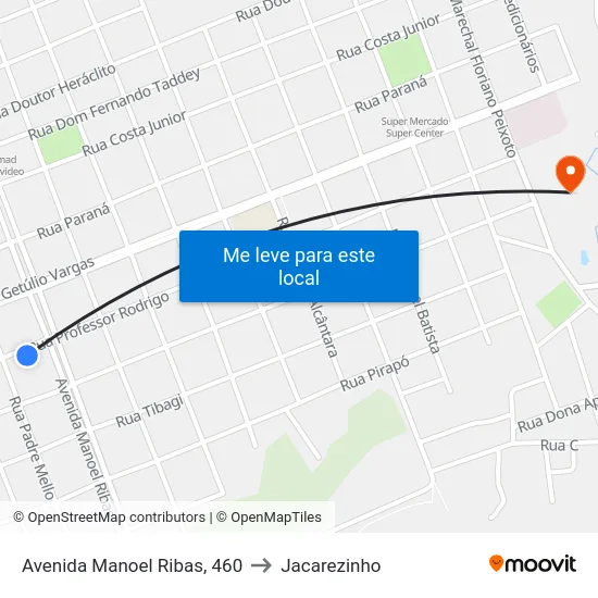 Avenida Manoel Ribas, 460 to Jacarezinho map